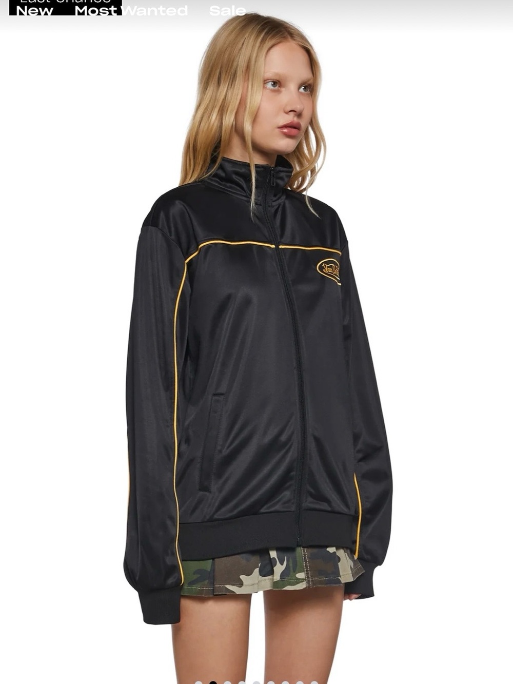Von Dutch Black Jacket with Yellow Logo Piping - Picture 3 of 7